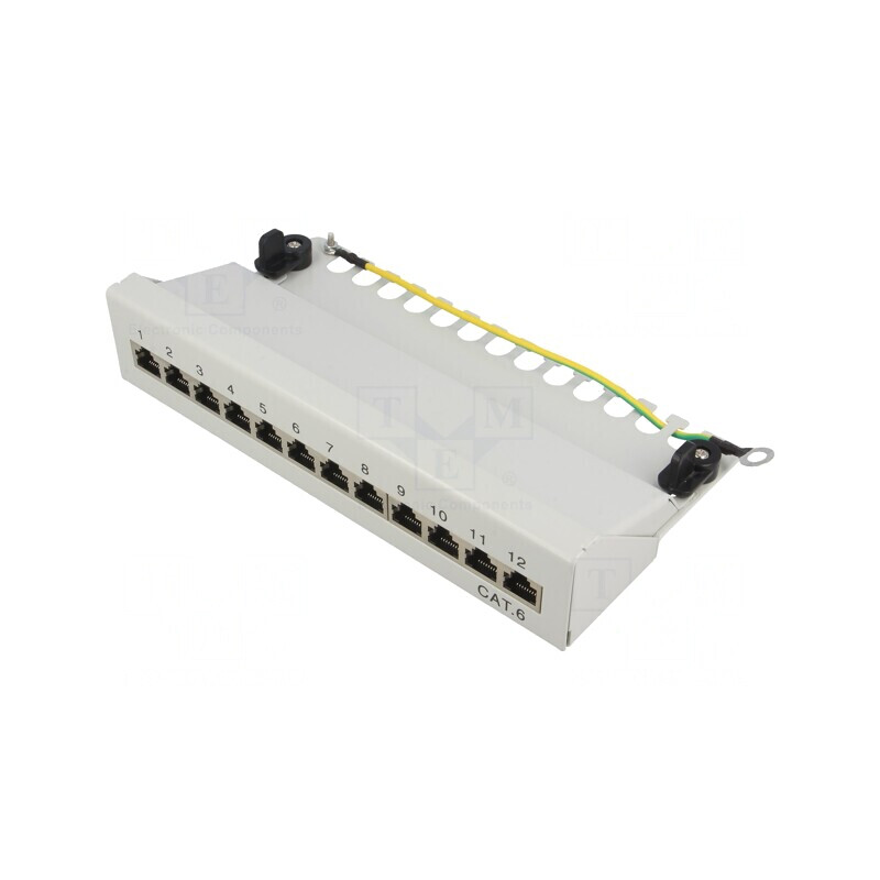 Patch Panel RJ45 Cat 6 Gri 12 Porturi | Electronic-mag.ro | Componente Electronice