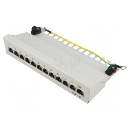 Patch Panel RJ45 Cat 6 Gri 12 Porturi | Electronic-mag.ro | Componente Electronice