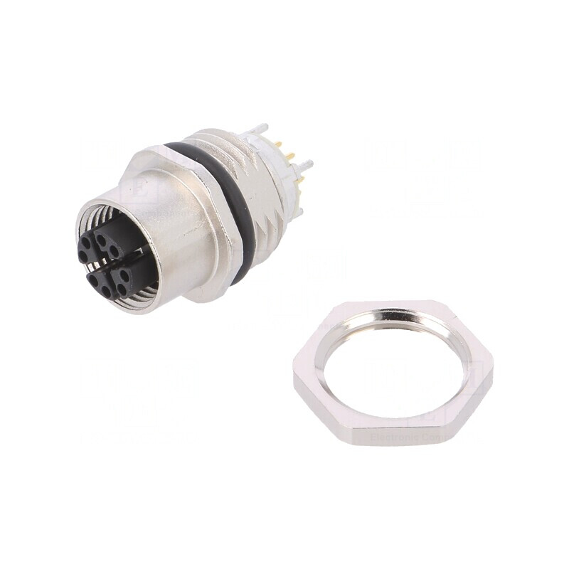 Soclu M12 PIN 8 Mamă pentru Panou THT | Electronic-mag.ro | Componente Electronice