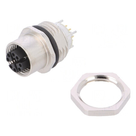 Soclu M12 PIN 8 Mamă pentru Panou THT | Electronic-mag.ro | Componente Electronice