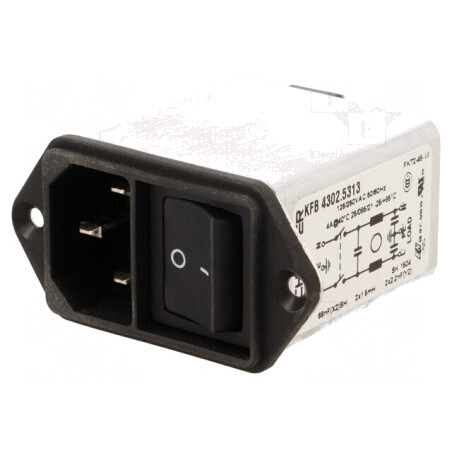 Conector AC Soclu Tată 4A 250VAC IEC 60320 | Electronic-mag.ro | Componente Electronice