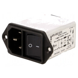 Conector AC soclu tată 10A 250V | Electronic-mag.ro | Componente Electronice