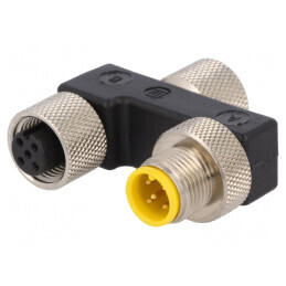 Adaptor în T M12 Tată-Mamă x2 pentru DeviceNet/CANopen | Electronic-mag.ro | Componente Electronice