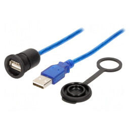 Cablu-adaptor USB A soclu USB A mufă 3m IP65 USB 2.0 | Electronic-mag.ro | Componente Electronice