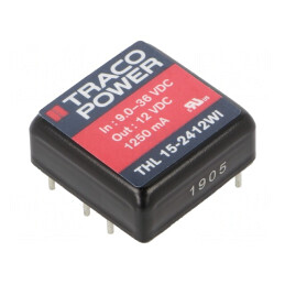 Convertor DC/DC 15W 9-36V la 12V 1250mA | Electronic-mag.ro | Componente Electronice