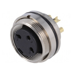 Conector M16 Soclu Mamă Lipire PIN 3 IP67 | Electronic-mag.ro | Componente Electronice