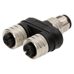 Adaptor T M12 Tată-Mamă CANopen | Electronic-mag.ro | Componente Electronice