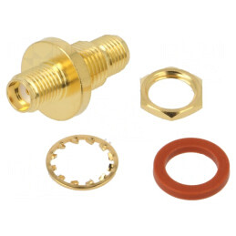 Adaptor SMA Mamă PTFE 50Ω 18GHz | Electronic-mag.ro | Componente Electronice