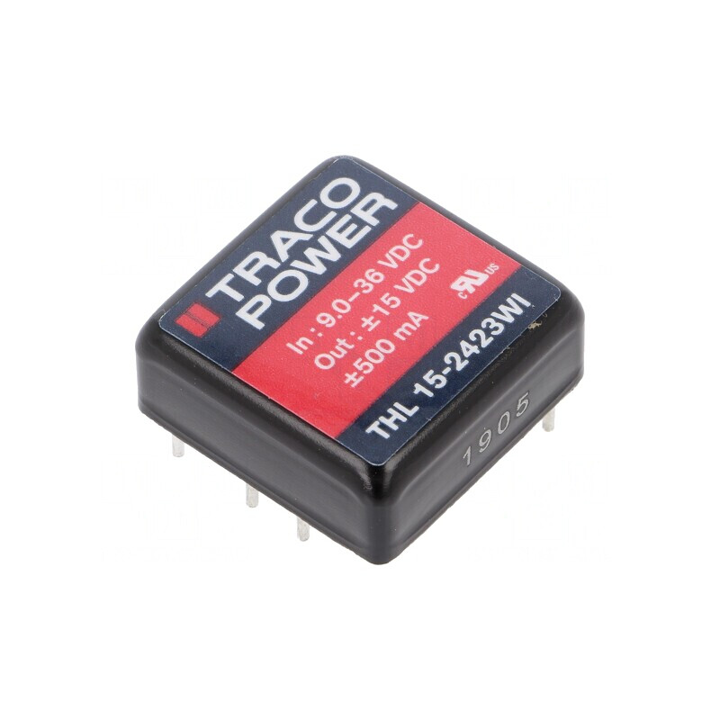Convertor DC/DC 15W 9-36V la 15V/-15V THL 15-2423WI | Electronic-mag.ro | Componente Electronice Convertor DC/DC 15W 9-36V la 15V/-15V THL 15-2423WI | Electronic-mag.ro | Componente Electronice