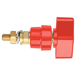 Clemă de laborator roșie 1kVDC 100A pe panou 81mm | Electronic-mag.ro | Componente Electronice