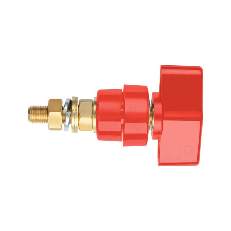 Clemă de laborator roșie 1kVDC 100A pe panou 81mm | Electronic-mag.ro | Componente Electronice