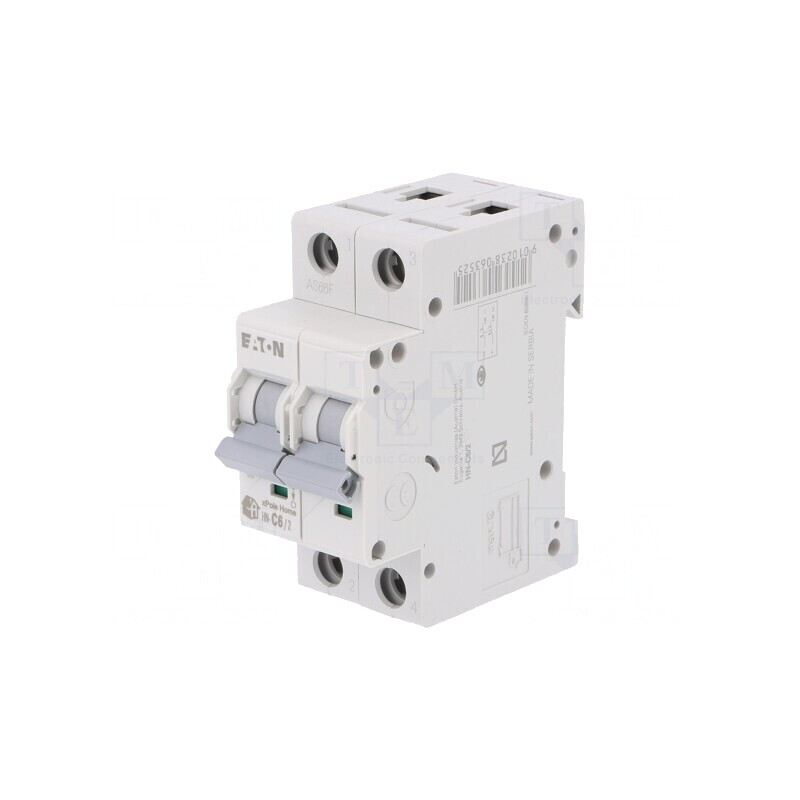 Întrerupător de Supracurent 6A 2P 230/400V 6kA | Electronic-mag.ro | Componente Electronice