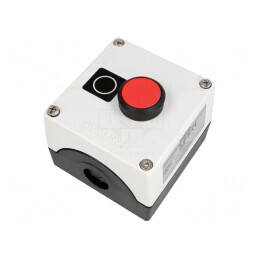 Casetă de comandă cu 1 buton plat IP67 plastic NC | Electronic-mag.ro | Componente Electronice