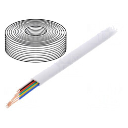 Cablu: cablu telecomunicaţii | litat | 6x28AWG | alb | 100m | -20÷60°C | 