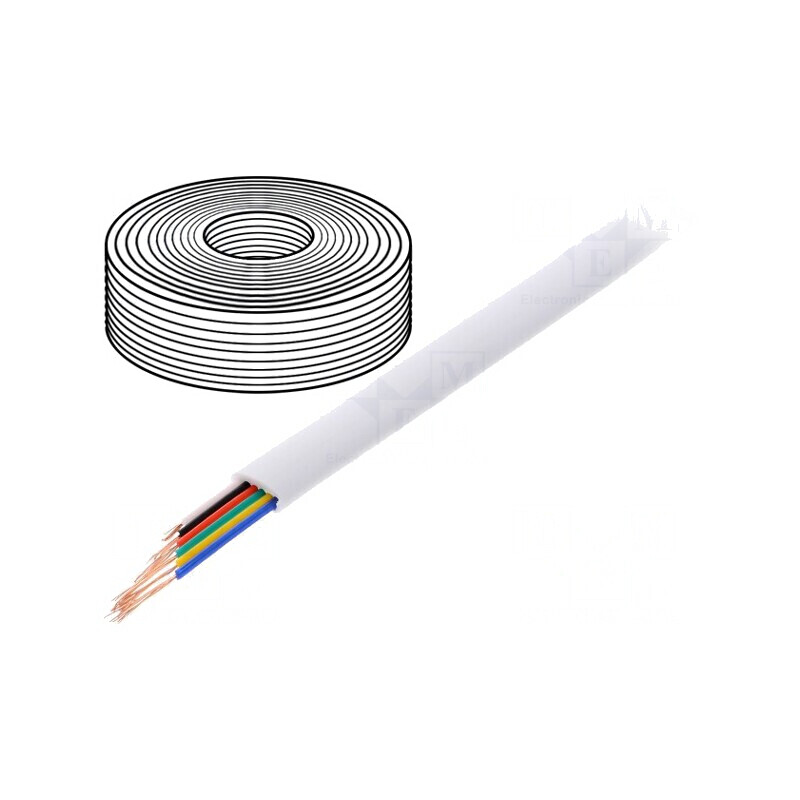 Cablu Telecomunicații Litat 6x28AWG Alb 100m | Electronic-mag.ro | Componente Electronice