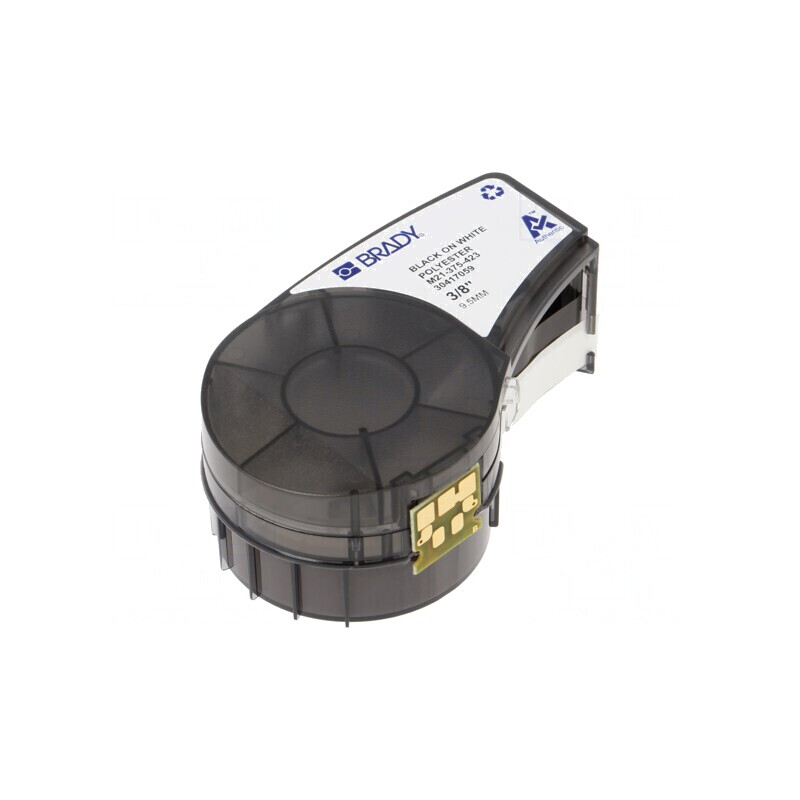 Banda autoadezivă albă 9,5mm x 6,4m caractere negre | Electronic-mag.ro | Componente Electronice