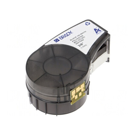 Banda autoadezivă albă 9,5mm x 6,4m caractere negre | Electronic-mag.ro | Componente Electronice