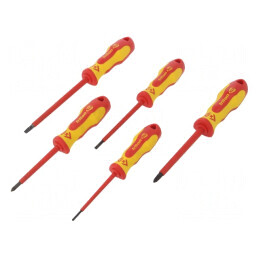Kit Șurubelnițe Izolate 5 Bucăți Phillips și Plată 1kVAC | Electronic-mag.ro | Componente Electronice