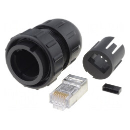 Mufă RJ45 Cat6 Ecranat IP67/IP68 | Electronic-mag.ro | Componente Electronice
