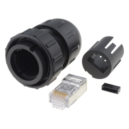 Mufă RJ45 Cat6 Ecranat IP67/IP68 | Electronic-mag.ro | Componente Electronice