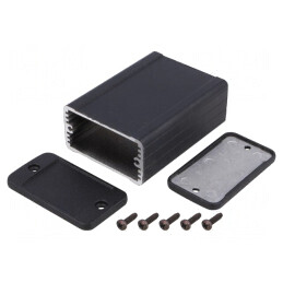 Carcasă Aluminiu Neagră IP54 59x80x31mm | Electronic-mag.ro | Componente Electronice