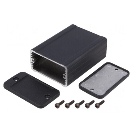 Carcasă Aluminiu Neagră IP54 59x80x31mm | Electronic-mag.ro | Componente Electronice