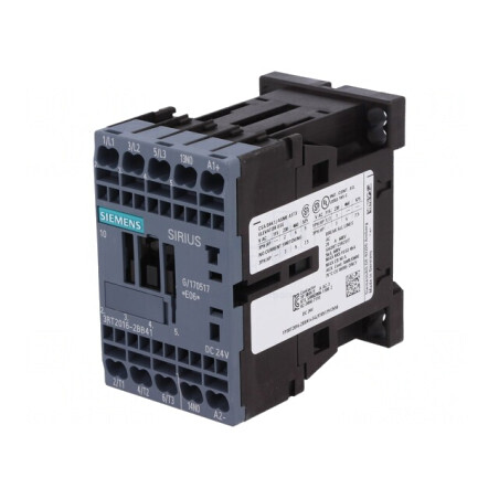 Contactor 3P NO 24VDC 9A cu 3 Contacte Auxiliare | Electronic-mag.ro | Componente Electronice