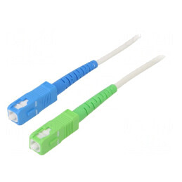 Patch cord fibră optică OS2 SC/APC-SC/UPC 15m alb LSZH | Electronic-mag.ro | Componente Electronice