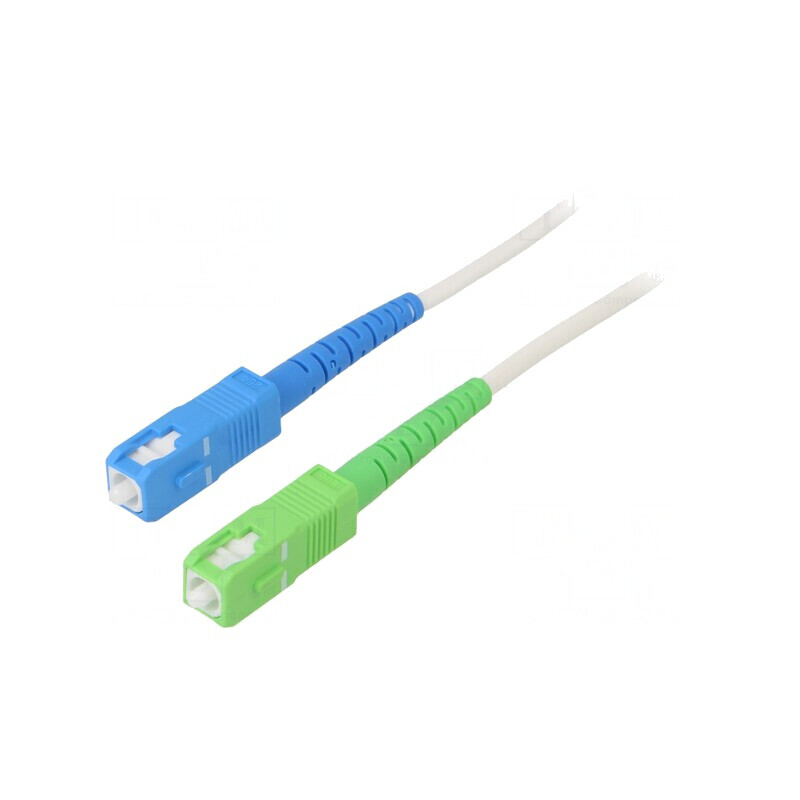 Patch cord fibră optică OS2 SC/APC-SC/UPC 15m alb LSZH | Electronic-mag.ro | Componente Electronice