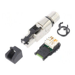 Mufă RJ45 Cat 6a cu Ecranare și Capacul de Protecție Aurit | Electronic-mag.ro | Componente Electronice