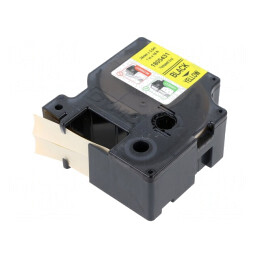 Bandă Galbenă 24mm x 5,5m, Text Negru | Electronic-mag.ro | Componente Electronice
