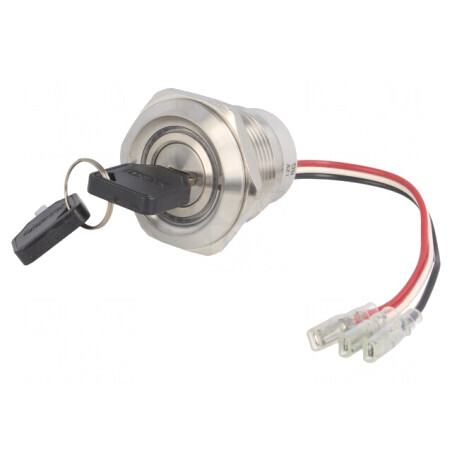 Întrerupător cu cheie 3PST Ø30mm 3 Pini 12V | Electronic-mag.ro | Componente Electronice