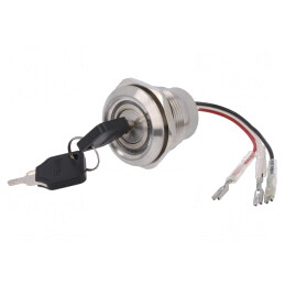 Întrerupător cu Cheie 3PST Ø30mm 24V | Electronic-mag.ro | Componente Electronice