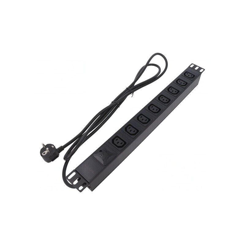 Prelungitor cu 7 prize negru 230V 10A | Electronic-mag.ro | Componente Electronice
