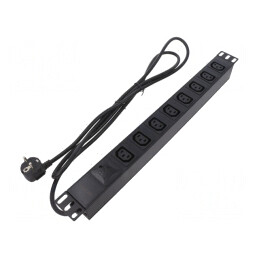 Prelungitor cu 7 prize negru 230V 10A | Electronic-mag.ro | Componente Electronice