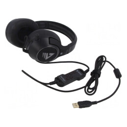 Căști cu Microfon USB Negru-Roșu 2.4m | Electronic-mag.ro | Componente Electronice