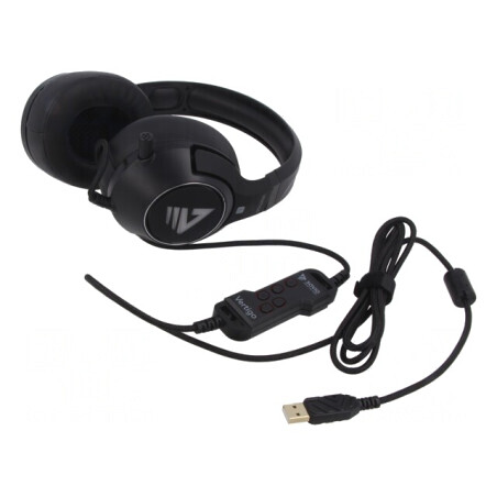 Căști cu Microfon USB Negru-Roșu 2.4m | Electronic-mag.ro | Componente Electronice