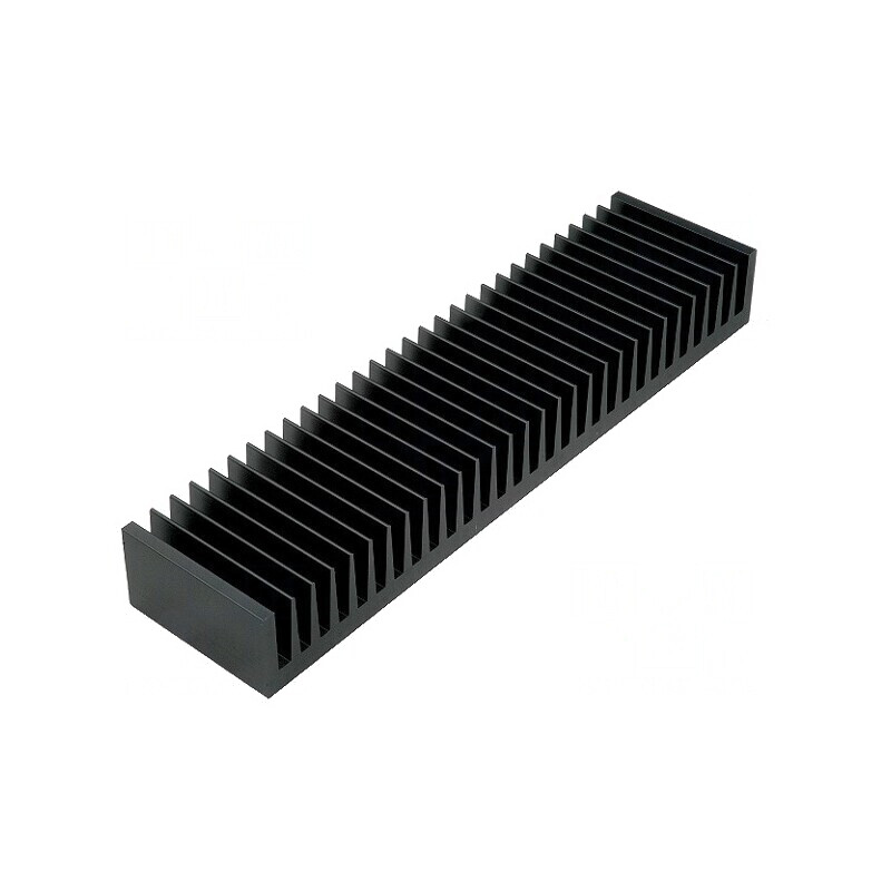 Radiator Extrudat cu Aripioare Negru 75x300x40mm | Electronic-mag.ro | Componente Electronice