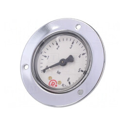 Manometru 0-6 bar 50mm pentru lichide și gaze inerte | Electronic-mag.ro | Componente Electronice