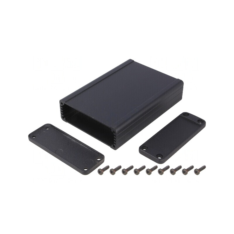 Carcasă aluminiu neagră 84x120x28 mm | Electronic-mag.ro | Componente Electronice