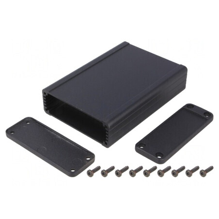 Carcasă aluminiu neagră 84x120x28 mm | Electronic-mag.ro | Componente Electronice