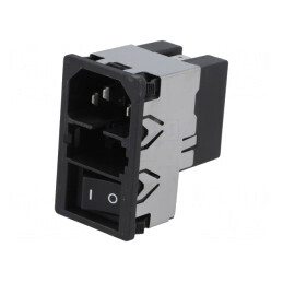 Conector Alimentare AC Soclu Tată 2A 250VAC IEC 60320 KMF | Electronic-mag.ro | Componente Electronice