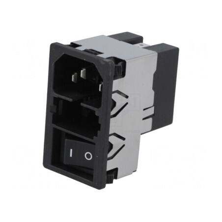 Conector Alimentare AC Soclu Tată 2A 250VAC IEC 60320 KMF | Electronic-mag.ro | Componente Electronice