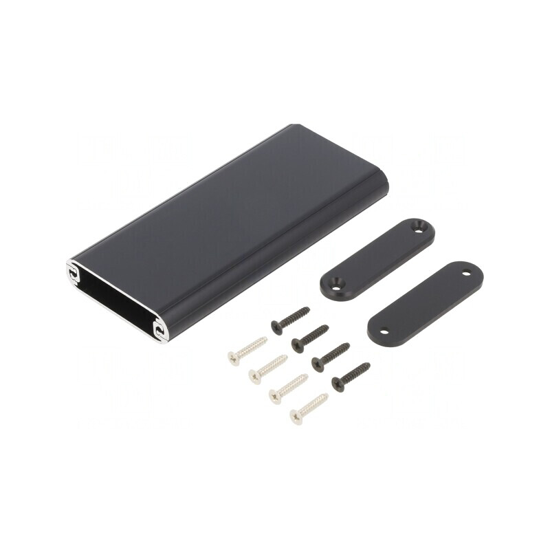 Carcasă aluminiu neagră 48x109x13mm | Electronic-mag.ro | Componente Electronice