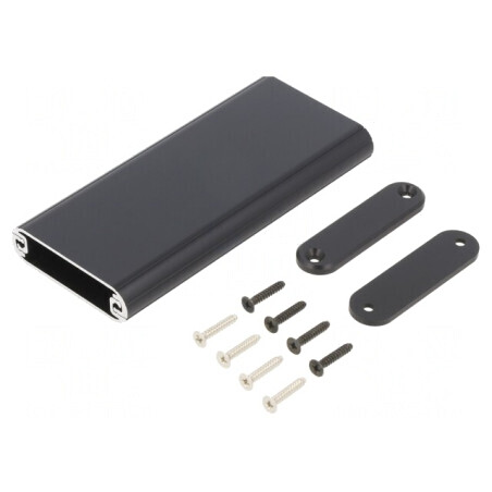 Carcasă aluminiu neagră 48x109x13mm | Electronic-mag.ro | Componente Electronice