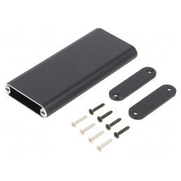 Carcasă aluminiu neagră 48x109x13mm | Electronic-mag.ro | Componente Electronice
