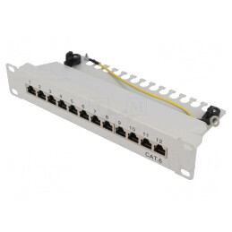 Patch Panel RJ45 Cat6 Rack Gri 12 Porturi | Electronic-mag.ro | Componente Electronice