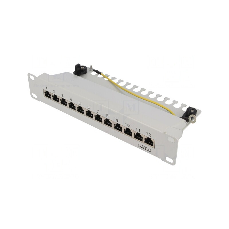 Patch Panel RJ45 Cat6 Rack Gri 12 Porturi | Electronic-mag.ro | Componente Electronice