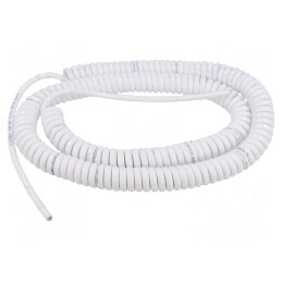 Cablu spiralat 6x0,22mm PUR alb 300V 1m-4m | Electronic-mag.ro | Componente Electronice