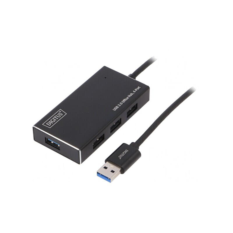 Hub USB 3.0 PnP Negru 4 Porturi 5Gbps | Electronic-mag.ro | Componente Electronice